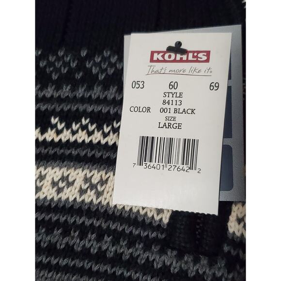 Dockers Men’s Nordic Pattern Cotton Jacquard Sweater Half-Zip Black Size L NWT - Picture 11 of 12